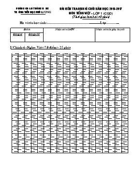 Đề kiểm tra định kì cuối năm Tiếng việt lớp 1 - Năm học 2016-2017 - Trường Tiểu học Phú Lương